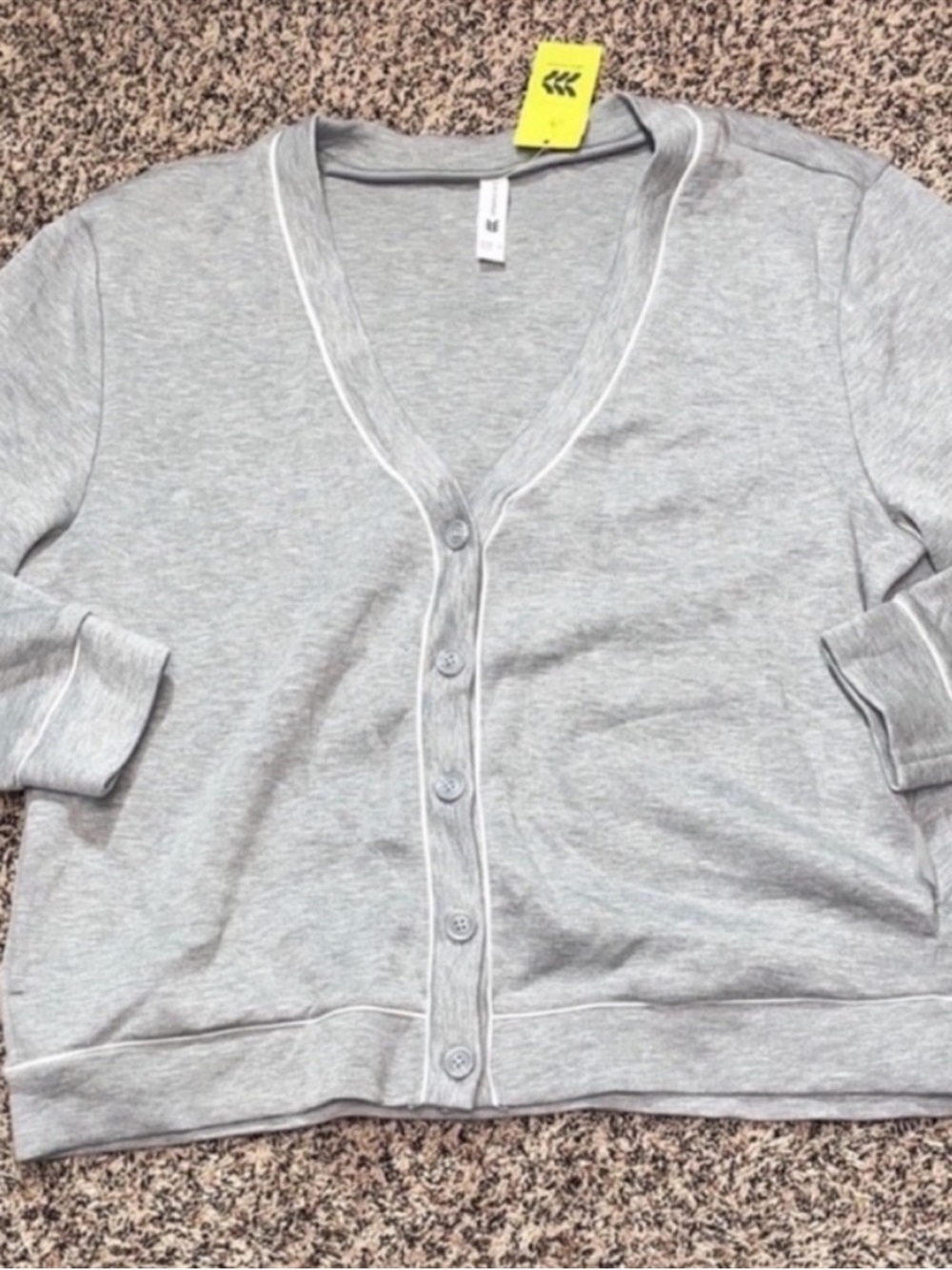 Women’s Grey Button-Front Cardigan Sweater Relaxed Fit XS | NWT - Picture 4 of 10